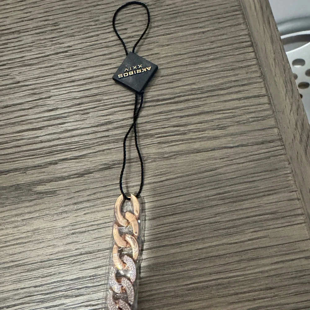 NWT Akribos XXIV Women's AK756SS "Brillianaire" Crystal-Accented ROSE GOLD - Picture 5 of 7